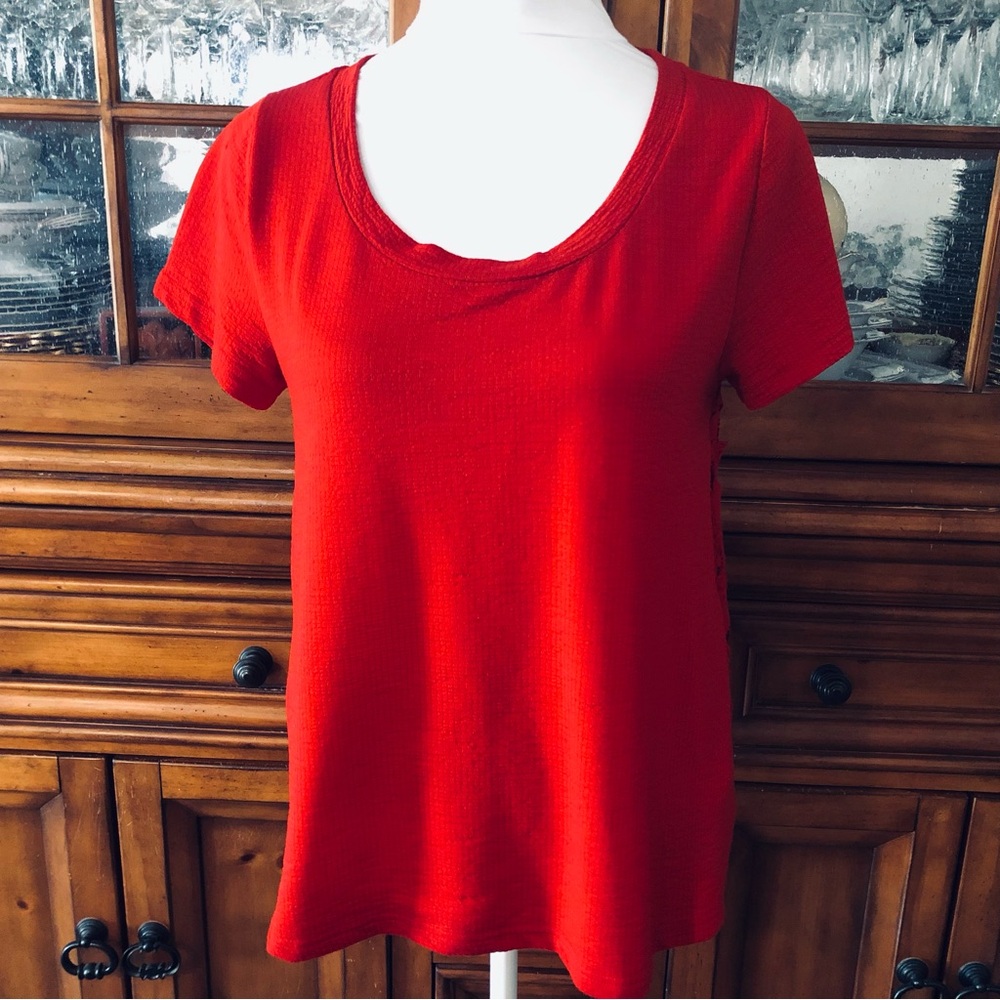 EUC Soft Surroundings Red Lace Back Top
